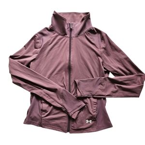 Under Armour Women's Purple Mauve Full-Zip Thumbhole Fitted Jacket Size Small